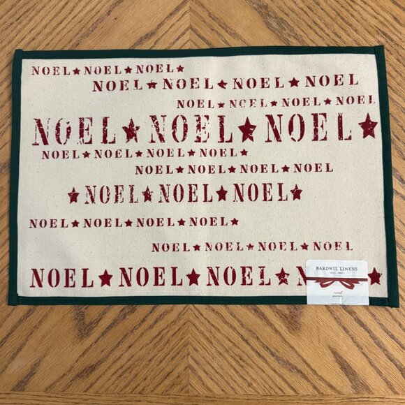 Bardwil Linens Set of 4 Cotton Placemats Noel Holiday Christmas Table Mats 13x19 - Picture 4 of 9